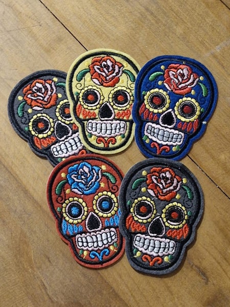 Sugar skulls set of 5 - Iron on patches Carousel 1