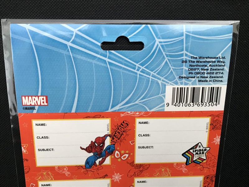 ** SCHOOL BOOK LABELS ** Spider-Man (16 Labels) Carousel 5