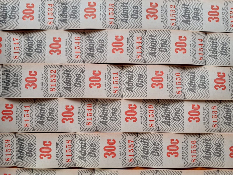 30c Neutral Admit One Authentic Old Vintage Tickets- Great Ephemera for Journals Carousel 1