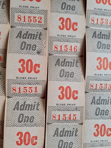 30c Neutral Admit One Authentic Old Vintage Tickets- Great Ephemera for Journals Carousel 2