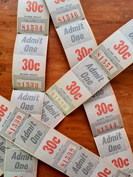 30c Neutral Admit One Authentic Old Vintage Tickets- Great Ephemera for Journals Carousel 3