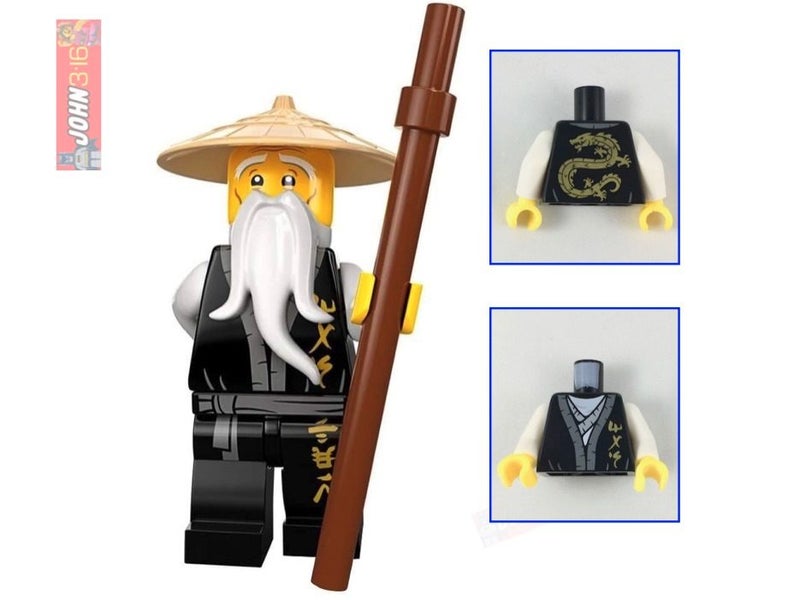 AWESOME LEGO NINJAGO MINIFIGURE - SENSEI WU IN DRAGON ROBE with BONUS! Carousel 1