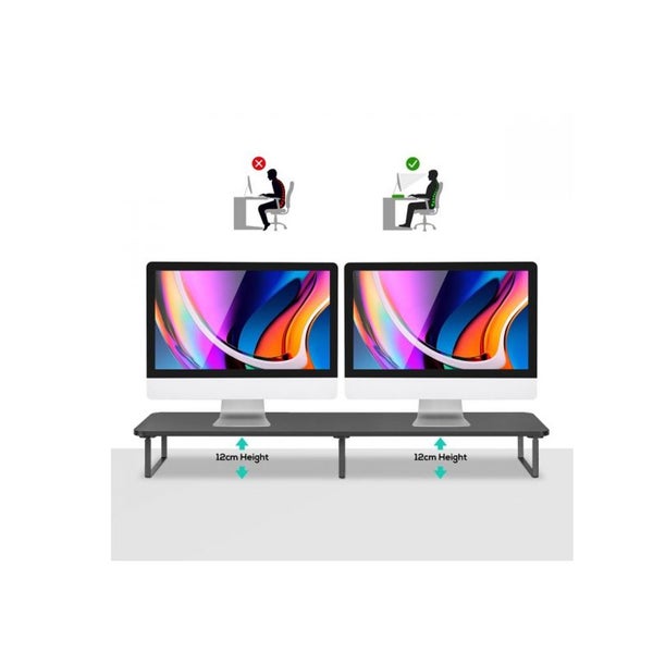 MBACA-MSTD-03BLK - mBeat Activiva Black Dual Monitor Riser Stand Carousel 2