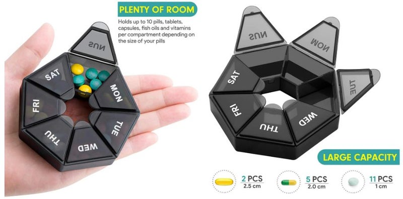 Pill holder, Tablet holder, Weekly Tablet holder Carousel 2