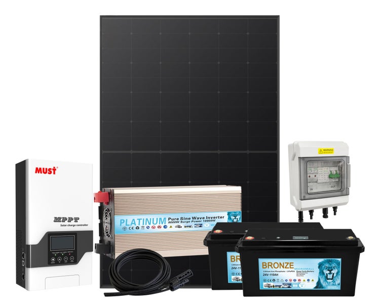24V 5000W Off Grid LiFePO4 Lithium Battery Solar Kit Carousel 1