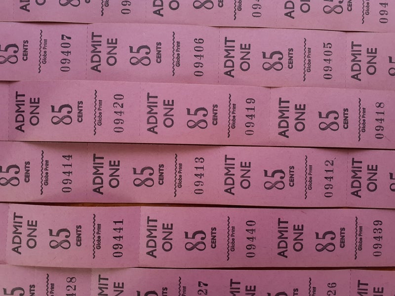 85c Pink Admit One Authentic Old Vintage Tickets- Great Ephemera for Journals Carousel 1