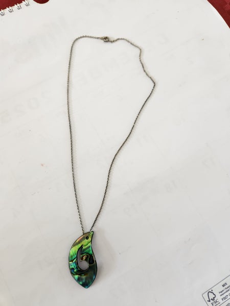 Unique Paua Shell Pendant on Silver Chain Carousel 2