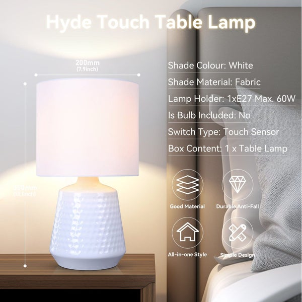 Hyde Touch Table Lamp - White Carousel 9