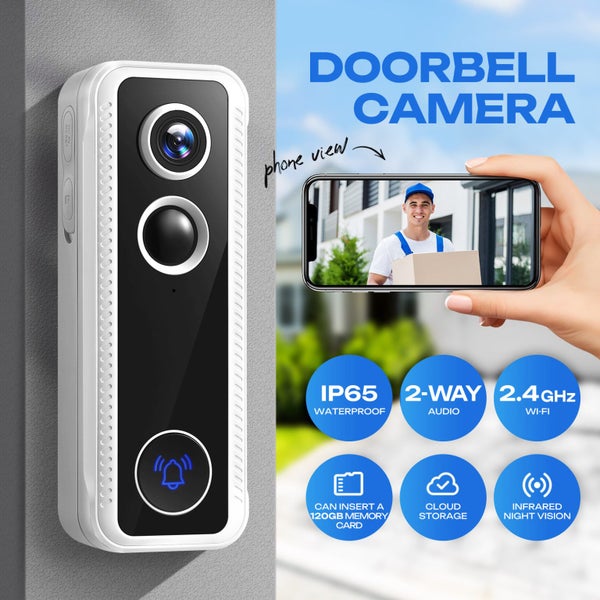 Video Doorbell Camera Smart Wireless 2K HD Security Door Bell Motion Detection Carousel 1