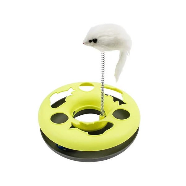 Funny Cat Toys for Indoor Cats Interactive Kitten Toys Roller Tracks with Catnip Carousel 1