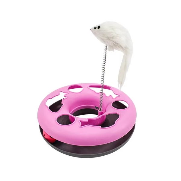 Funny Cat Toys for Indoor Cats Interactive Kitten Toys Roller Tracks with Catnip Carousel 11