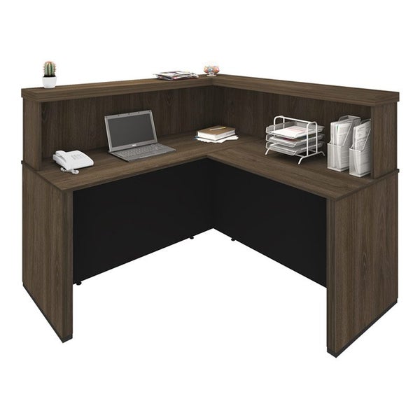 Alvorada Reception Desk II - Charuto/ Black Carousel 2