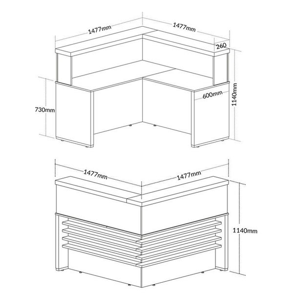 Alvorada Reception Desk II - Charuto/ Black Carousel 11