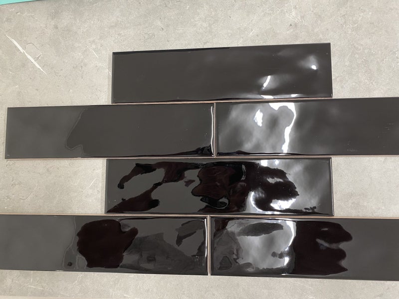 SUPER BLACK GLOSS SUBWAY TILE 75X300 MM (B75308D) HAND MADE DESIGN CHEAP Carousel 1
