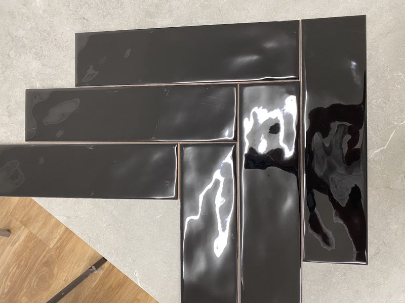 SUPER BLACK GLOSS SUBWAY TILE 75X300 MM (B75308D) HAND MADE DESIGN CHEAP Carousel 2