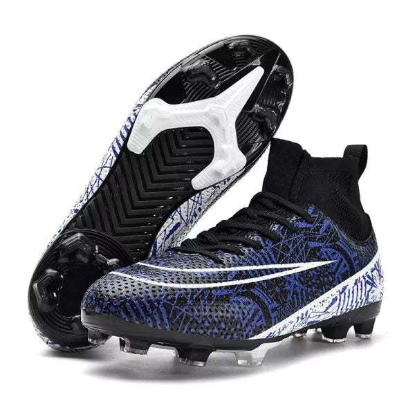 Men Breathable Indoor Soccer Shoes Futsal Flying Woven Turf Soccer Football Carousel 1