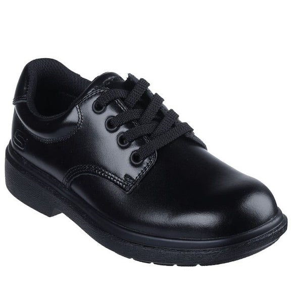 Skechers Smooth Tracks Black School Shoe Lace Ups Carousel 1