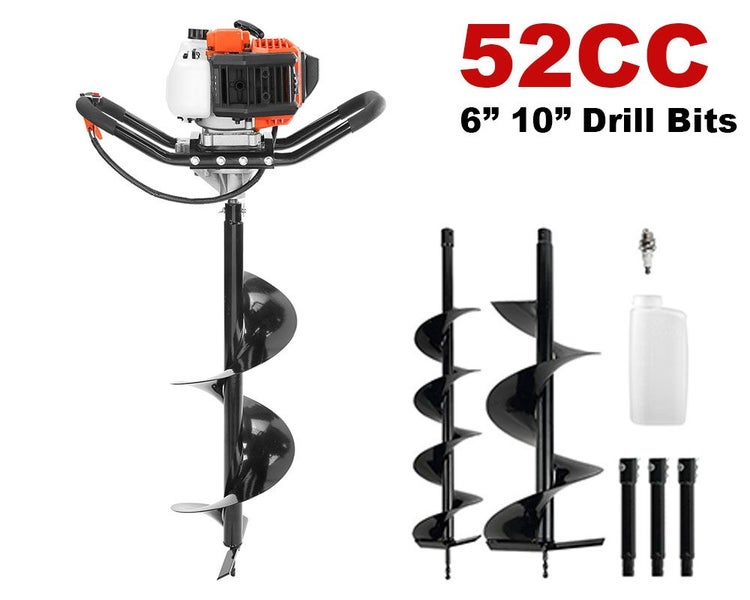 New Post Hole Digger 52CC 1450W with 8” Drill Bits & 1 Extension Rod Afterpay Carousel 1