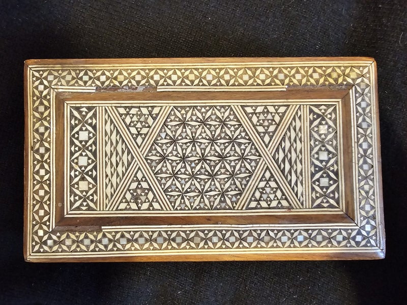 Vintage Inlaid Mother Of Pearl Jewellry / Trinket Box Carousel 7