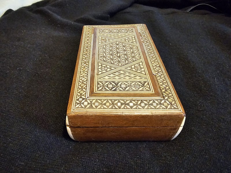 Vintage Inlaid Mother Of Pearl Jewellry / Trinket Box Carousel 2