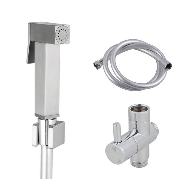 Brushed Nickel Toilet Bidet Kit. Carousel 1