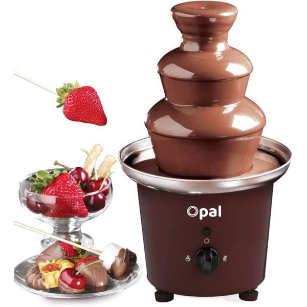 New Large 3-Tier Stainless Steel Chocolate Fondue Fountain with 0.9L Capacity Carousel 1