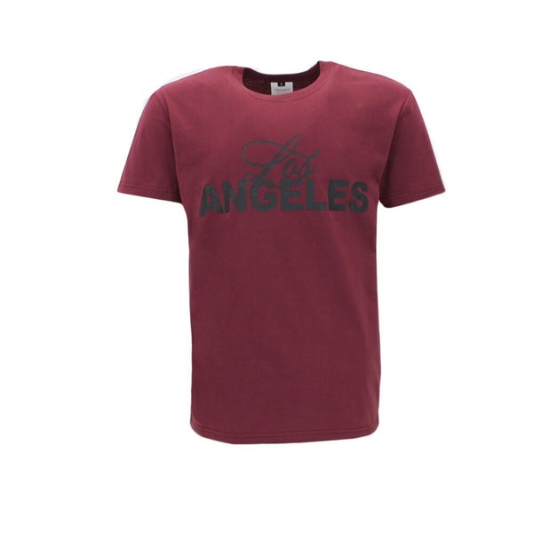 FIL Men's Cotton Crew Neck T-Shirt - Los Angeles/Burgundy Carousel 1