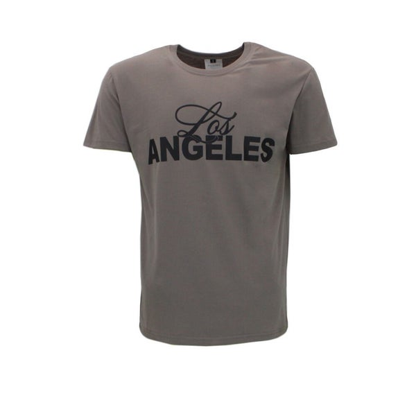 FIL Men's Cotton Crew Neck T-Shirt - Los Angeles/Taupe Carousel 1