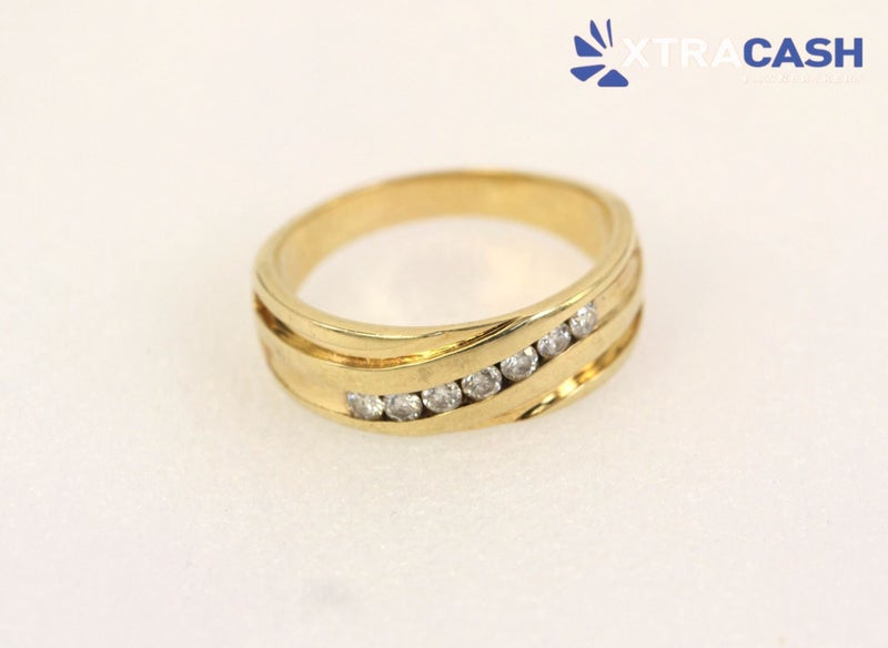 10ct Yellow Gold Channel Set Diamond Ring with Papers Carousel 1