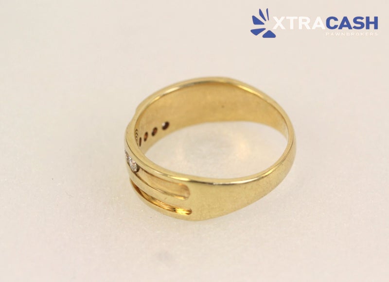 10ct Yellow Gold Channel Set Diamond Ring with Papers Carousel 2