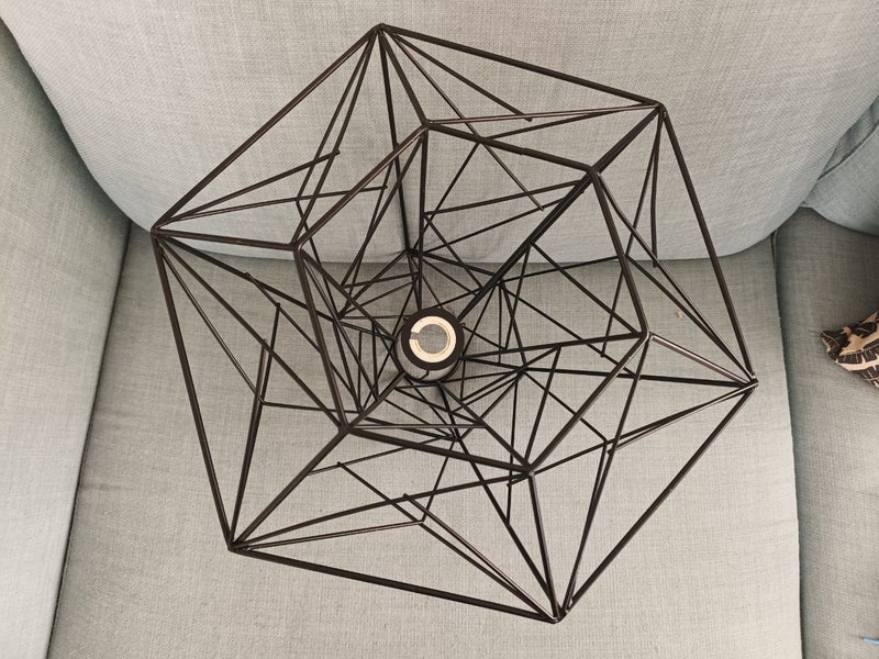 Large Black Metal Geo Cage Lampshade Carousel 4