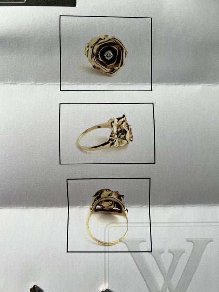 Vintage Tiffany & Co rose, yellow & white gold rose 14ct Ring Carousel 9