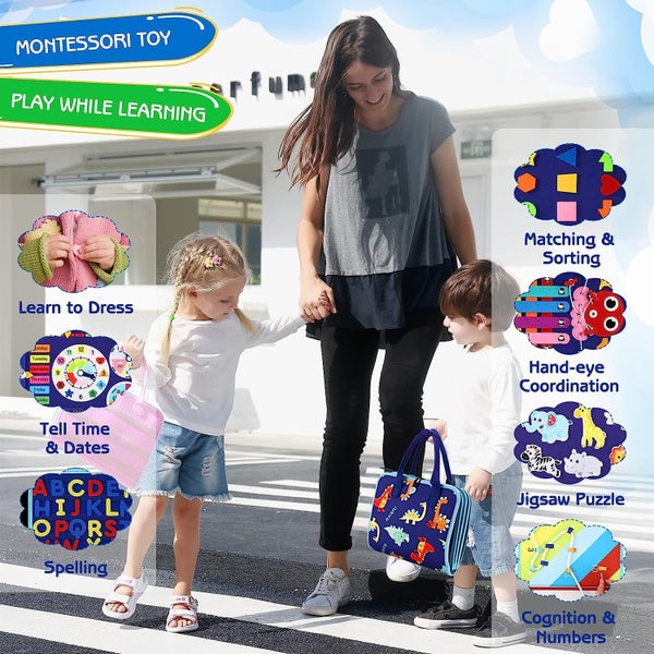 Busy Board Book, Montessori Toys , Sensory Toys Preschool Educational Busy Book Carousel 5