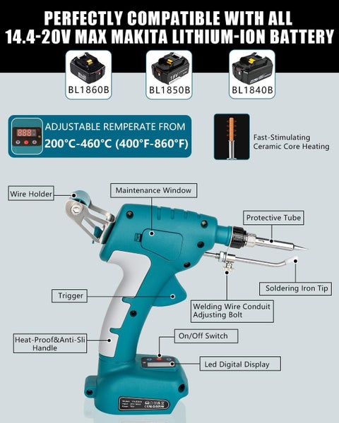 Soldering Welding Welder Iron for Makita 18V Battery Carousel 2