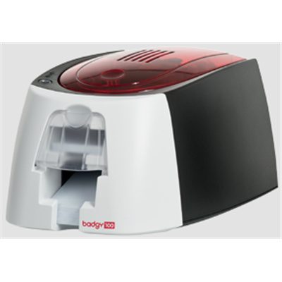 EVOLIS Badgy100 USB Card Printer Starter Kit (50 x 0.76mm blank white cards and Carousel 5