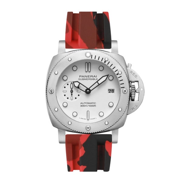 Pinnacle Rubber Watch Band for Panerai Submersible - Red Camouflage (2420 | LSR) Carousel 2