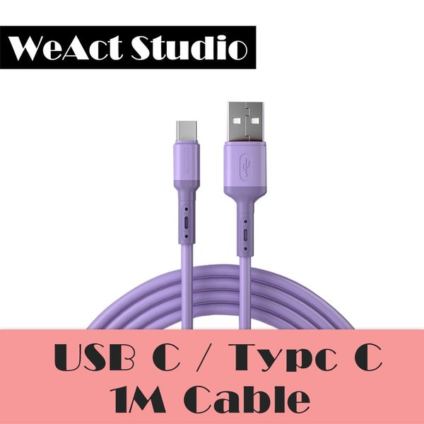 Type-C USBC Quick Charge 3A Cable Mobile Phone Color Liquid Soft Rubber Carousel 1