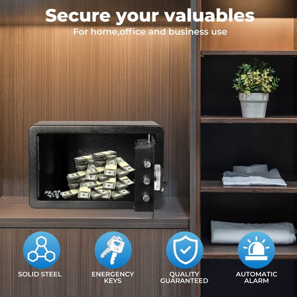 8.1L Digital Security Safe Box Fingerprint Key Lock Cash Lock Home Office Carousel 2