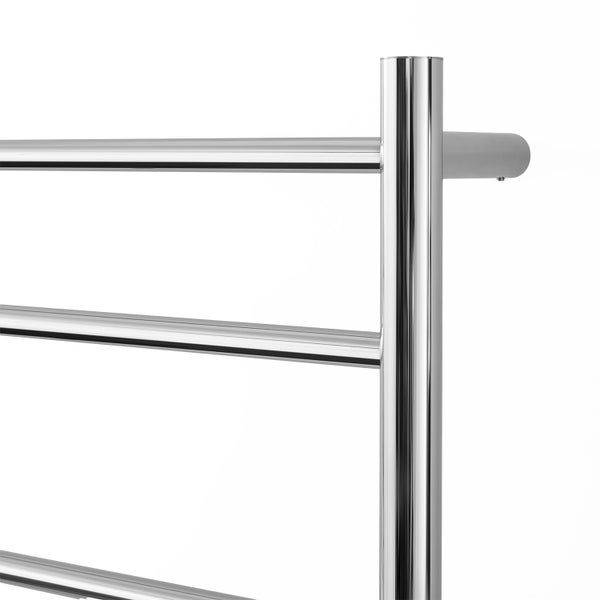 5 Bar 600mm Round Profile Heated Towel Rail With Timer - Chrome Carousel 2