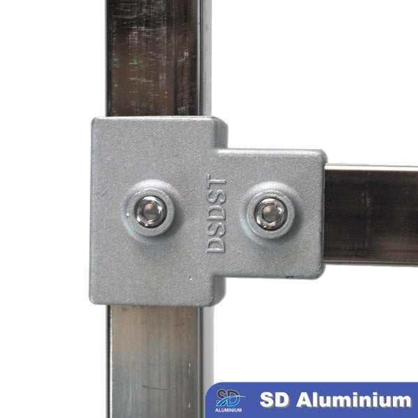 Aluminium Key Clamp - 2-way Tee Clamp - For 25mm & 30mm Square Hollow Carousel 2