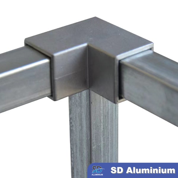 Aluminium Key Clamp - 3-way Closed Corner Clamp - For 25 & 30mm Square Hollow Carousel 2