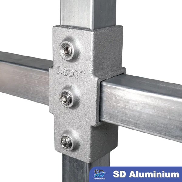 Aluminium Key Clamp - 2-way Open Cross Clamp - For 25&30mm Square Hollow Carousel 2
