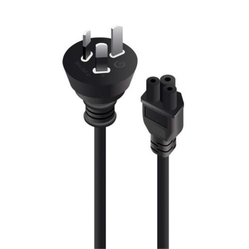 Alogic MF-AUS3PC5-02RBLK AUS 3-Pin to IEC C5 Cable - 2m Clover Shaped - Retail Carousel 1