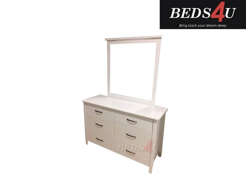 Sale!! NZ Pine Dressing Table With Mirror (White) Carousel 1