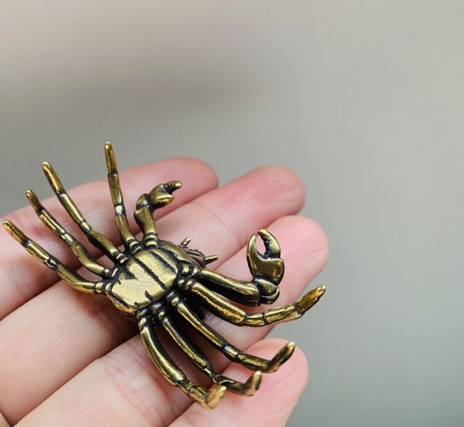 Antique Style Crab Figurine Ornament Brass Sculpture Decor Carousel 5