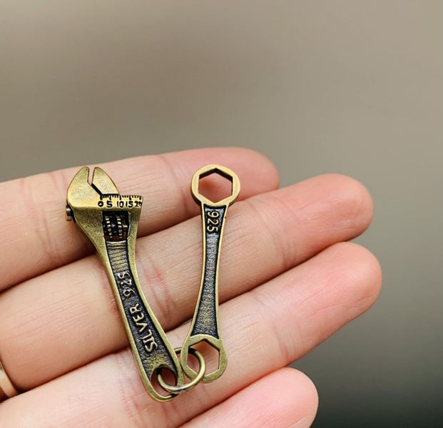 Vintage Adjustable Wrench keychain Miniature Figurine Carousel 6