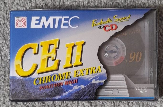 EMTEC (BASF) CE-II 90 min Type II Blank Audio Cassette Tape (new/sealed) Carousel 1