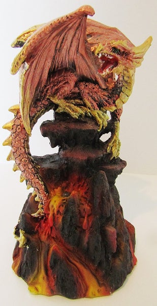 Pink and golden dragon on lava mountain lamp (B) Carousel 1