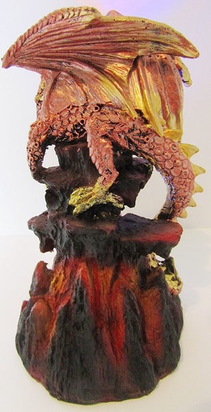 Pink and golden dragon on lava mountain lamp (B) Carousel 7