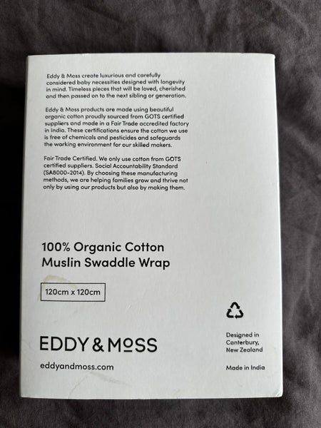 Eddy & Moss organic cotton Muslin swaddle - BRAND NEW Carousel 3